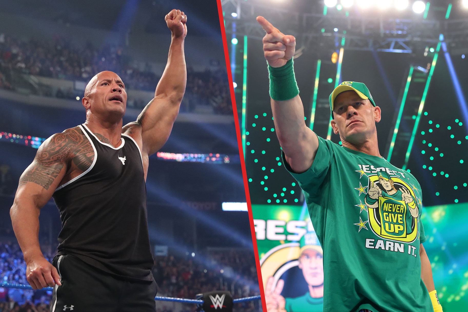 The Rock and John Cena go head to head
