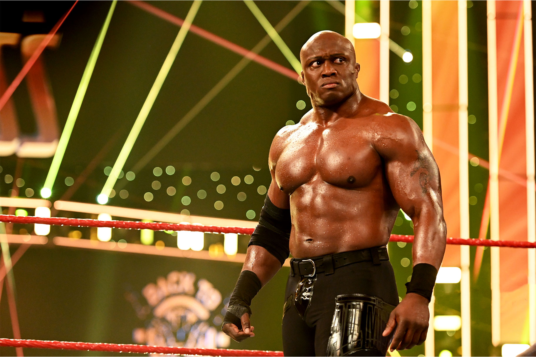 Bobby Lashley in the ring before a fight