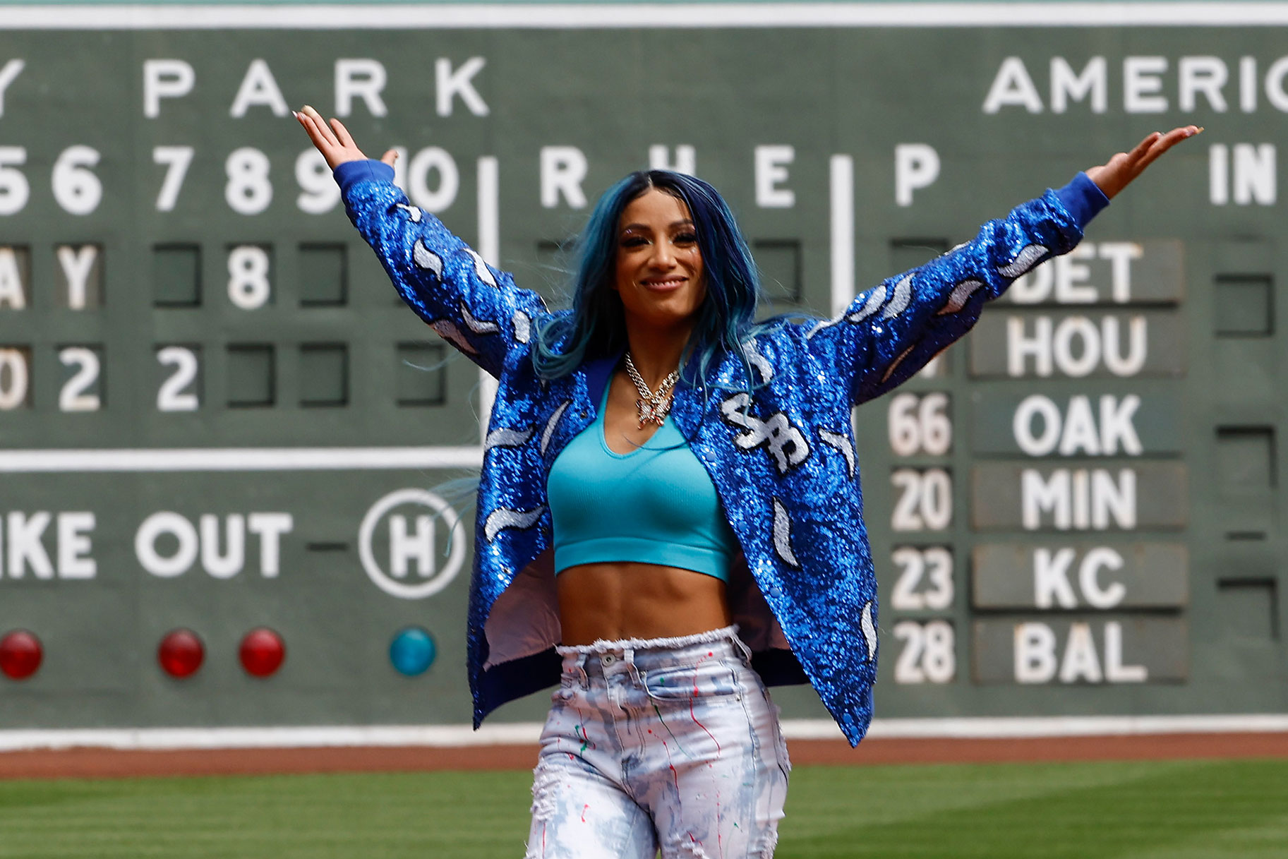 WWE's Sasha Banks At Fenway Stadium