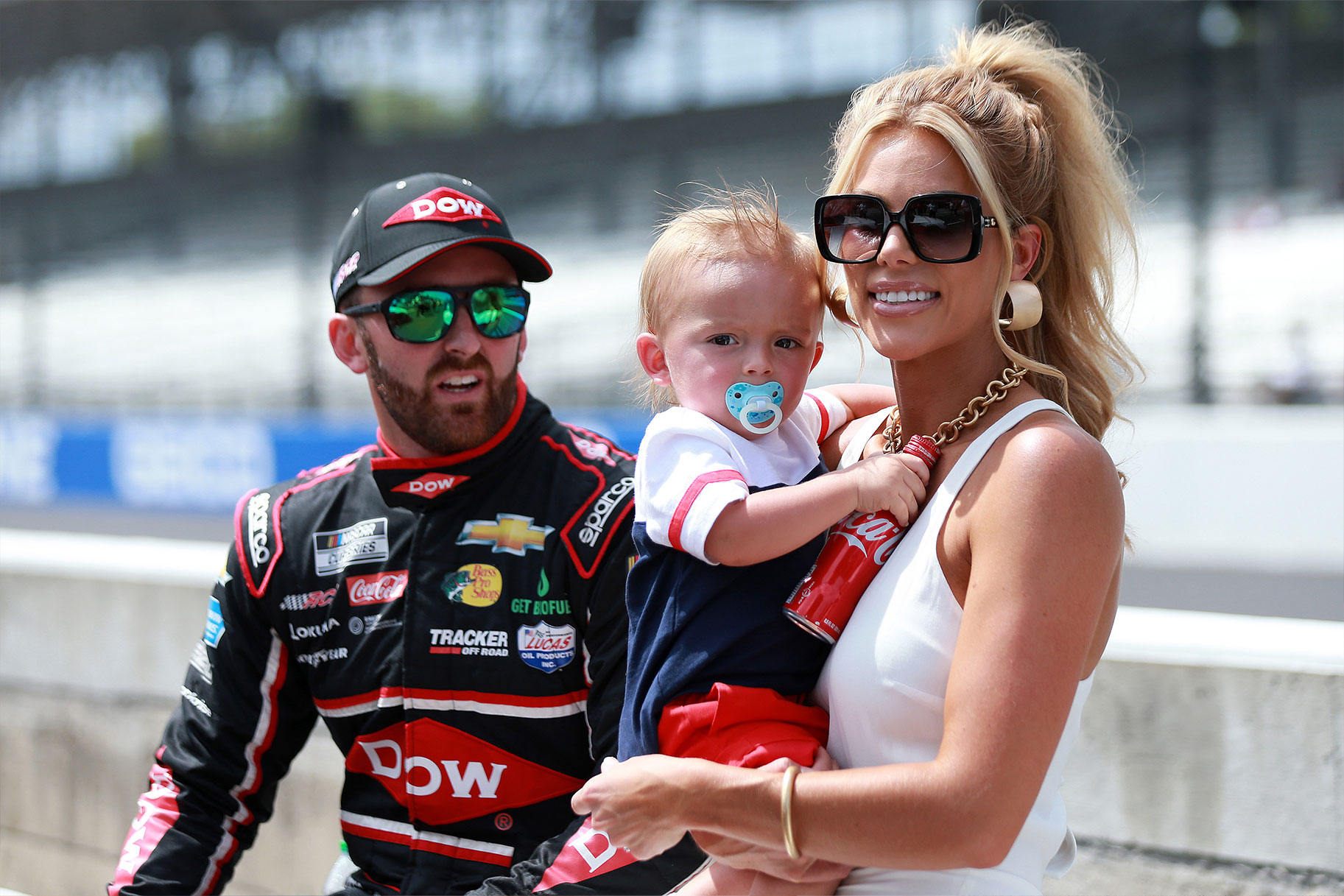 Austin Dillon and Whitney Ward with their son