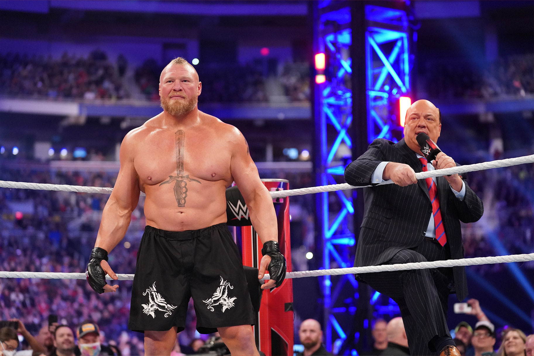 Brock Lesnar standing in the middle of the ring