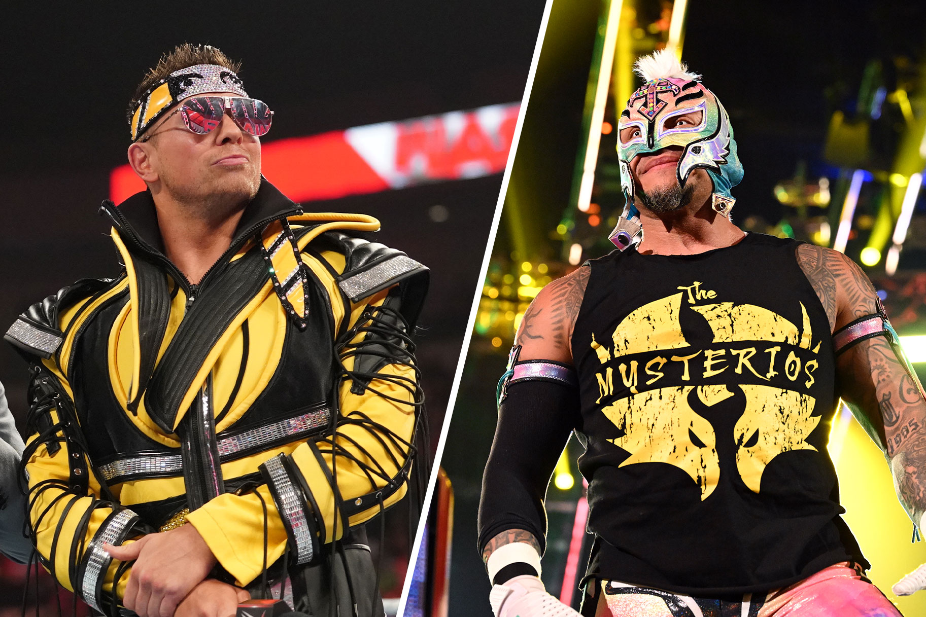 Split image of The Miz and Rey Mysterio