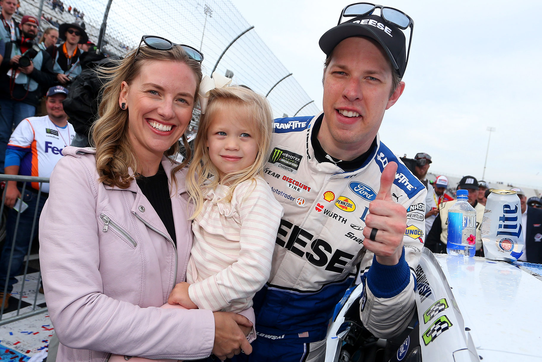 Brad Keselowski and Paige White with their daughter