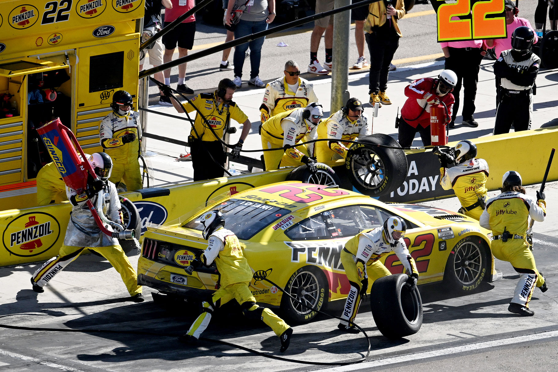 Pit Crew changing tires