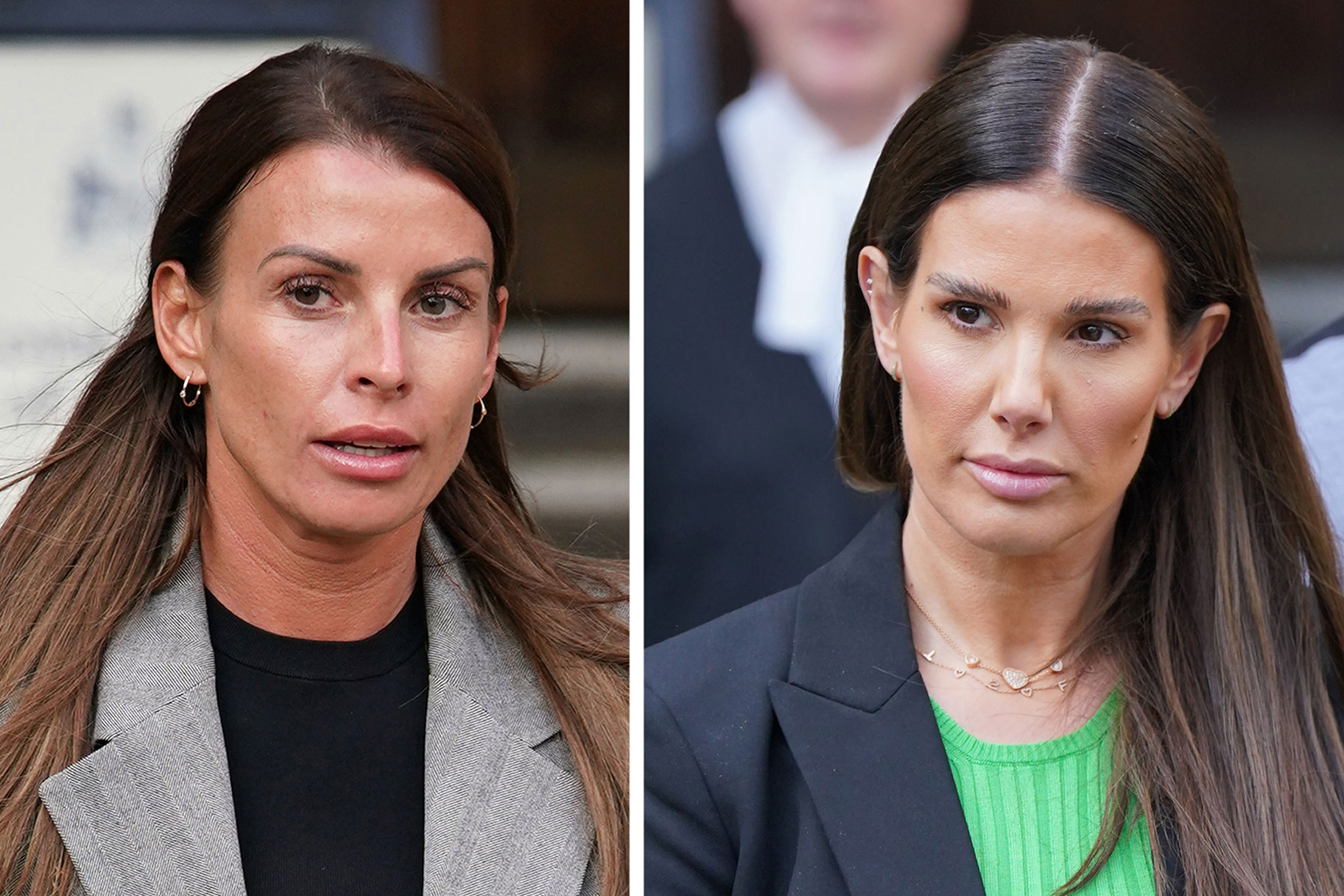 Undated file photos of Coleen Rooney (left) Rebekah Vardy who are due to find out who has won their High Court libel battle in the "Wagatha Christie" case
