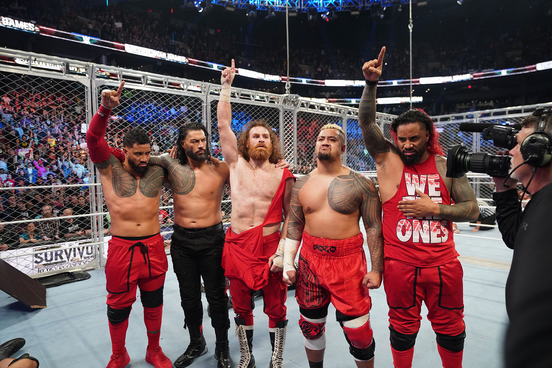Sami Zayn and The Bloodline in the ring together