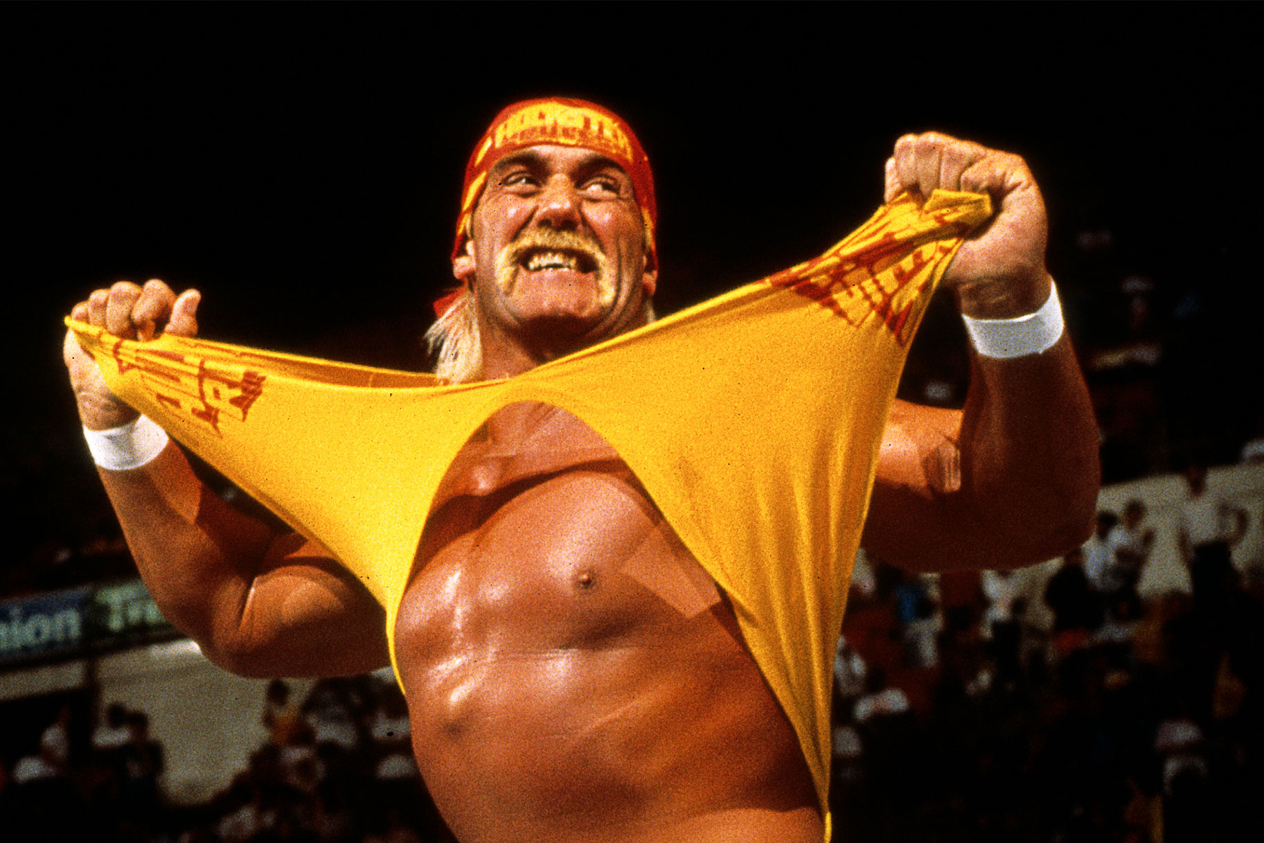 Hulk Hogan ripping his shirt off