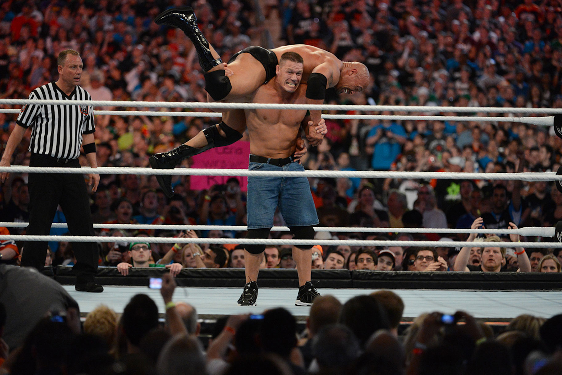 John Cena and The Rock at Wrestlemania in 2012