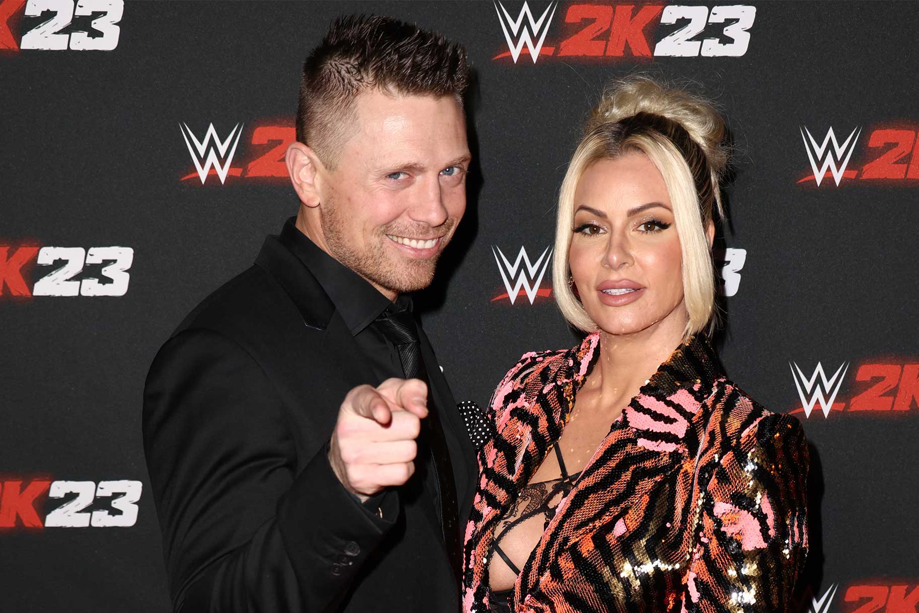 The Miz and Maryse Ouellet attend WWE 2K23 Launch Event at El Segundo Brewing Company