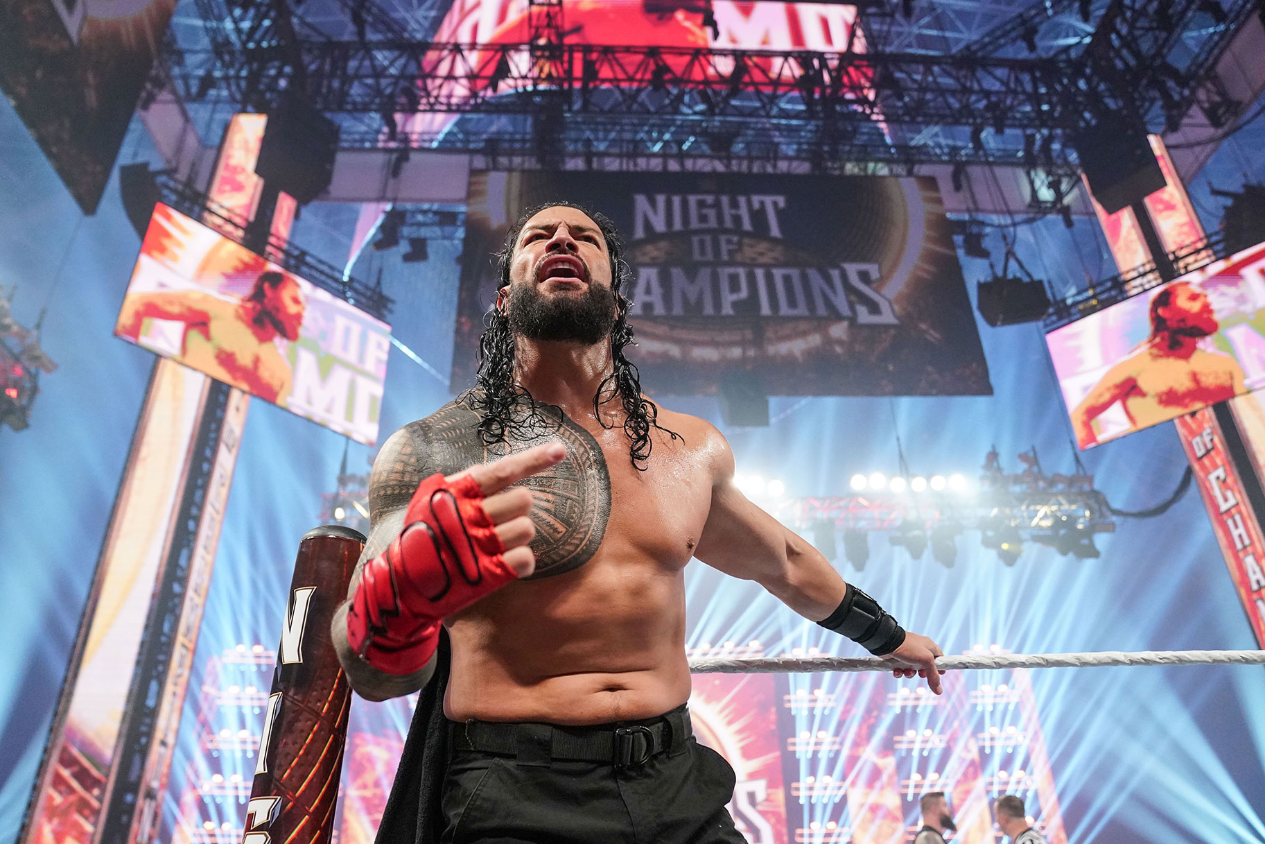 Roman Reigns in the ring at Night of Champions