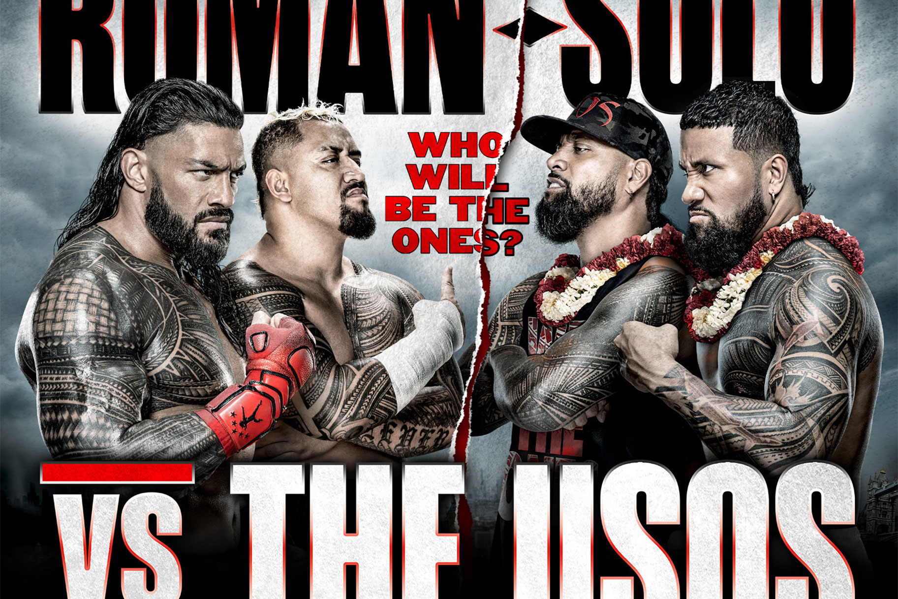 Key Art for Roman and Solo vs The Usos at Money In The Bank