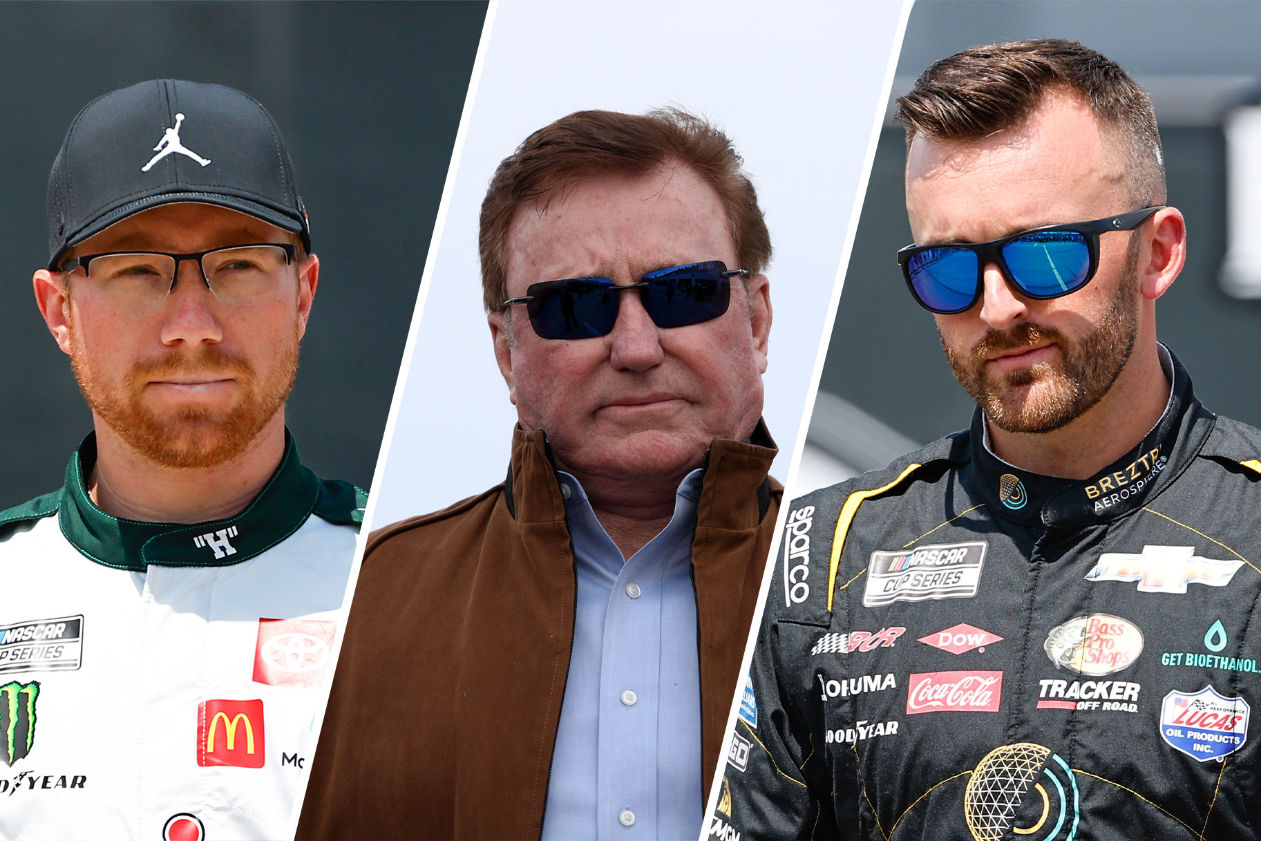 Split image of Richard Childress, Tyler Reddick, and Austin Dillon