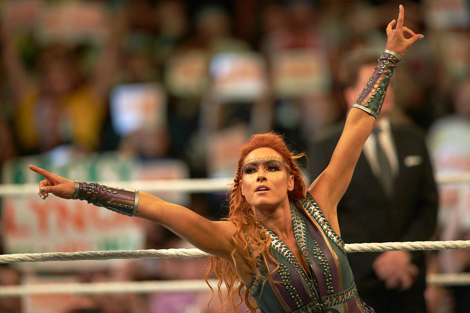 Becky Lynch outside the ring during SummerSlam