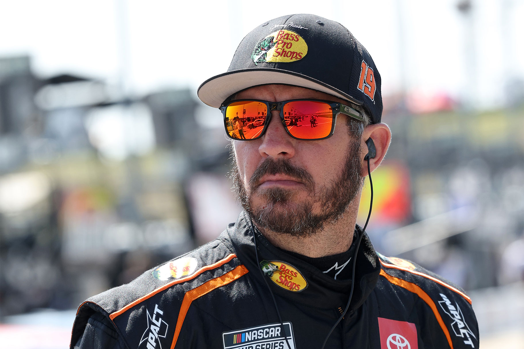 Close up of Martin Truex Jr. waiting on the grid