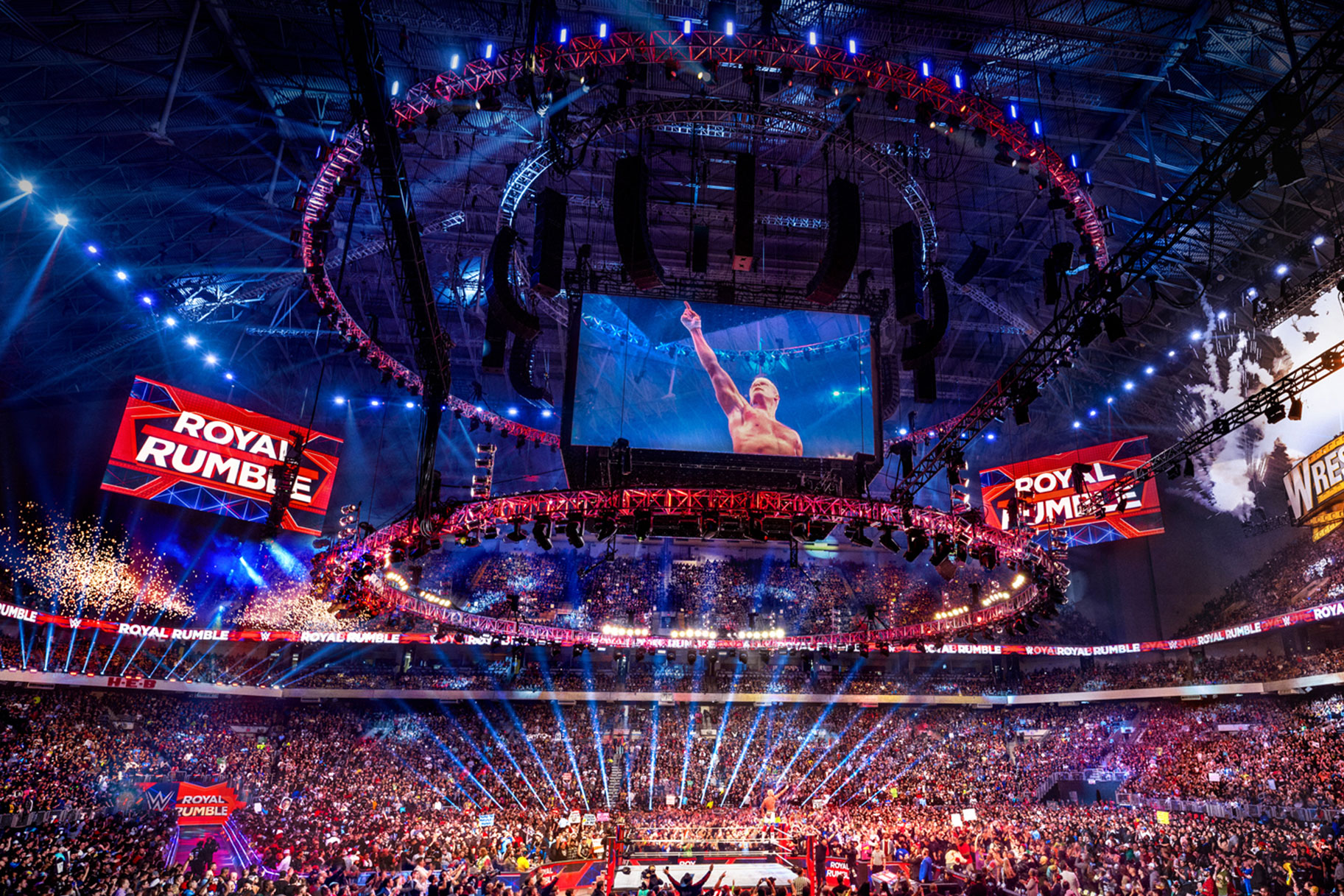 Stadium view of Royal Rumble 2022.