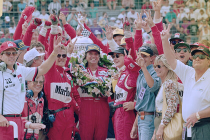 Team Penske celebrating a win