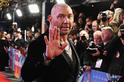Dave Bautista attends the "Glass Onion: A Knives Out Mystery" European Premiere Closing Night Gala during the 66th BFI London Film Festival at The Royal Festival Hall