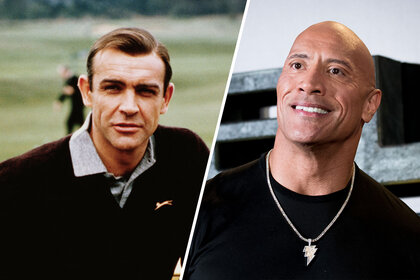 Split image of The Rock and Sean Connery