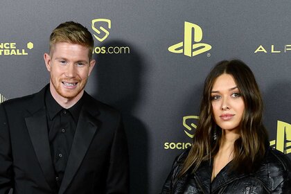 Kevin De Bruyne and his wife Michele Lacroixat the the Ballon D'Or