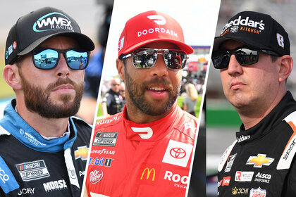 Split of Ross Chastain, Bubba Wallace, and Kyle Busch