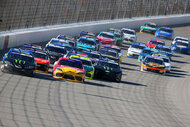 A nascar race in session