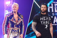 Split image of Cody Rhodes and Roman Reigns