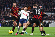 Son Heung-Min competes with Rodri & Jack Grealis