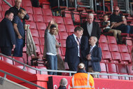 Rishi Sunak, Prime Minister of the United Kingdom, acknowledges the fans during a Premier League match