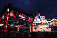 Wide shot of the Wrestlemania crowd