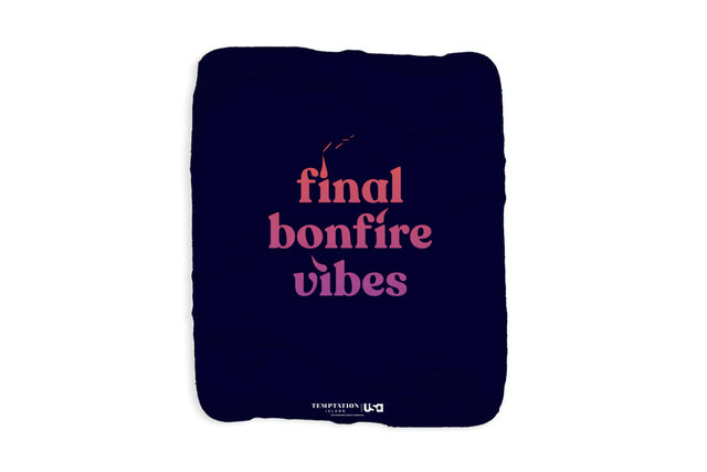 "Final Bonfire Vibes" Navy Blue Sherpa Blanket