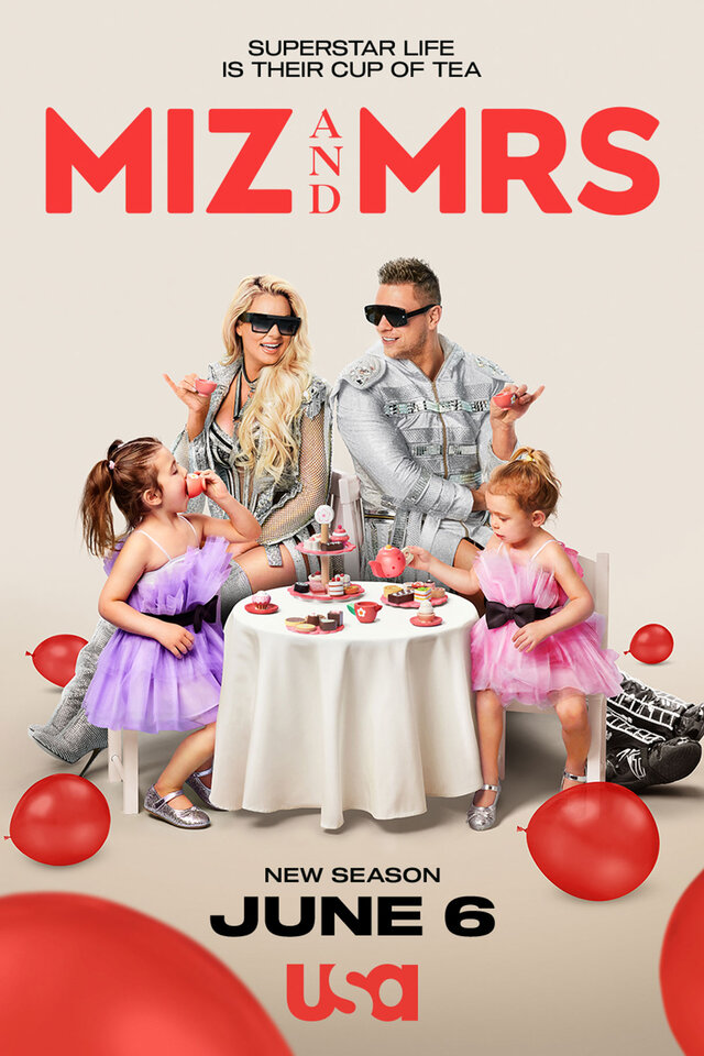 The Miz having a tea party with his wife and daughters