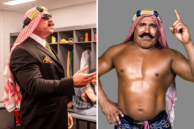 Left to Right: Iron Sheik on Young Rock, Iron Sheik in real life