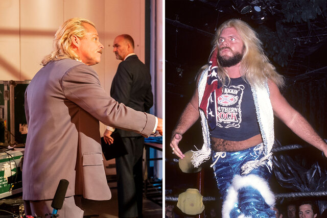 Left to Right: Michael PS Hayes in the episode, and in real life