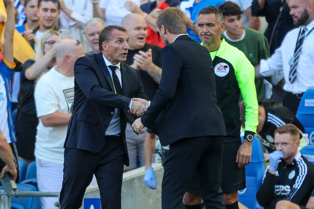 English Premier League coaches shaking hands