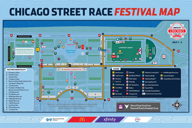 Illustration of the Chicago Street Race Festival Map