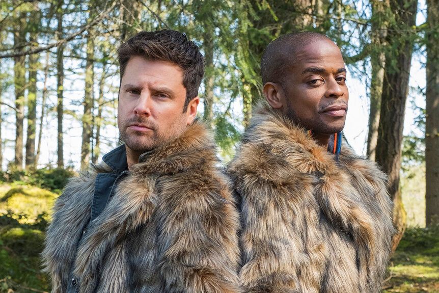 Pictured: (l-r) James Roday as Shawn Spencer, Dule Hill as Gus Guster in Psych 2: Lassie Come Home