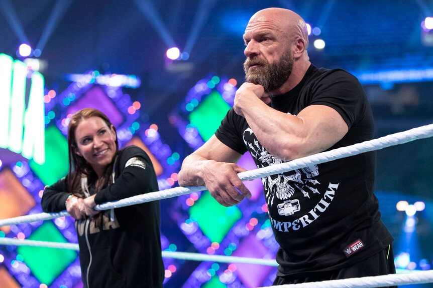 Triple H And Stephanie McMahon in the ring