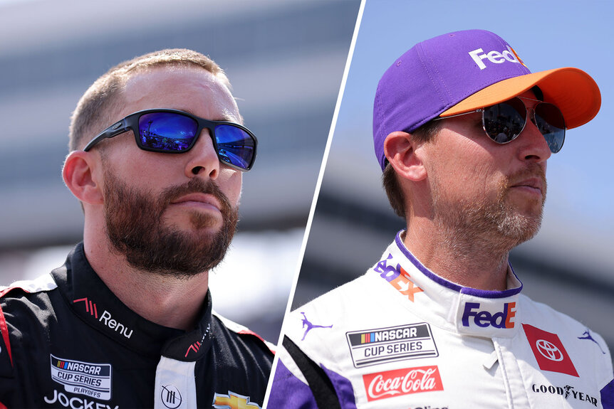 Split image of Rivals Chastain and Hamlin