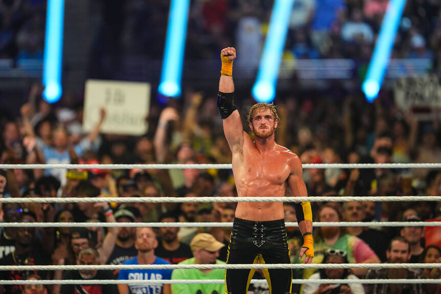 Logan Paul in the ring during his match at SummerSlam