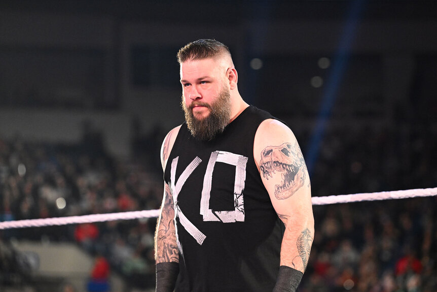 Kevin Owens with a serious look on his face