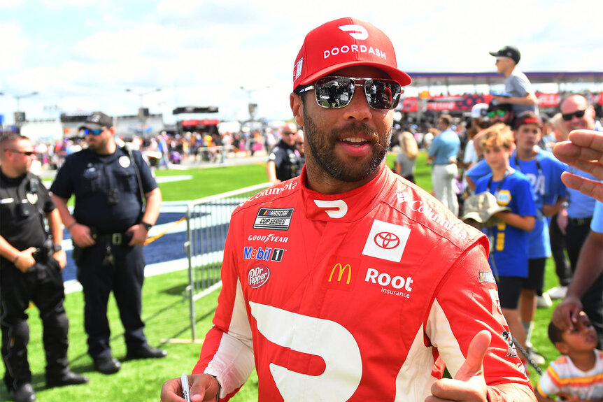 Bubba Wallace before a race
