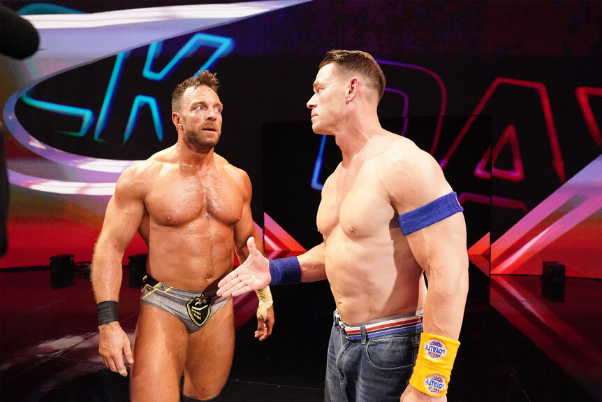 John Cena attempts to shake LA Knight's hand