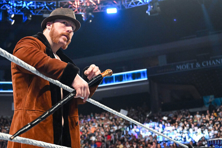 Sheamus stands in the ring