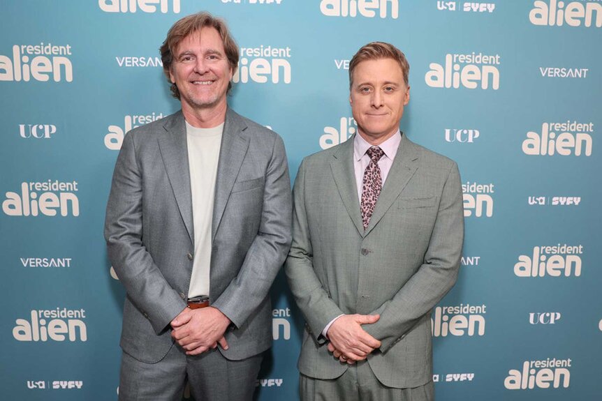 Resident Alien creator Chris Sheridan and star Alan Tudyk on the red carpet